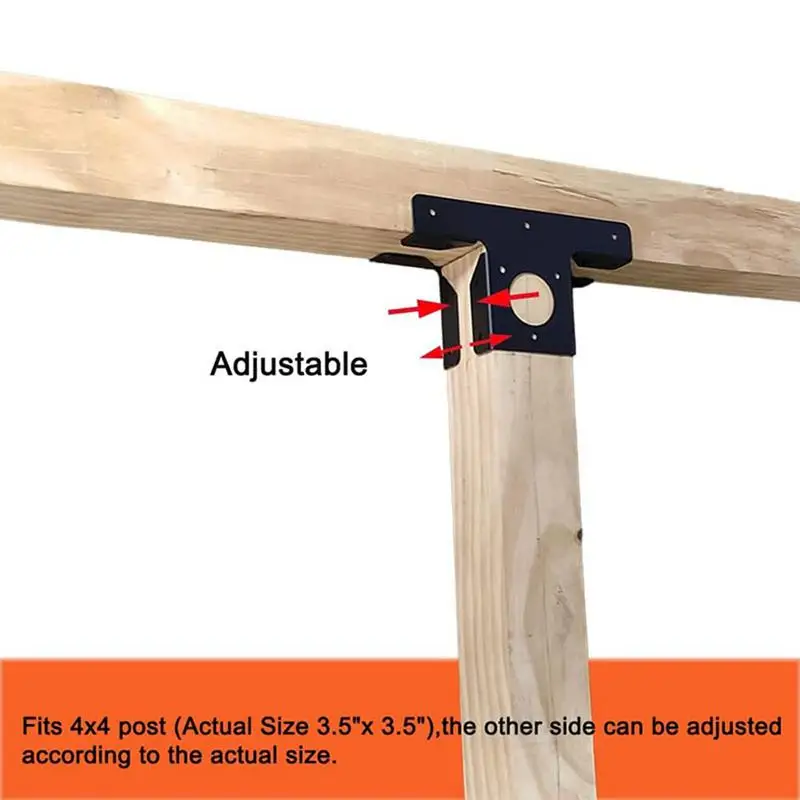 ITeVe.GD Pergola-Halterung Für 10,2 X 10,2 Cm Holz – Schwarz, Verzinkter Stahl, Mit Schrauben, Für Pavillon & Veranda