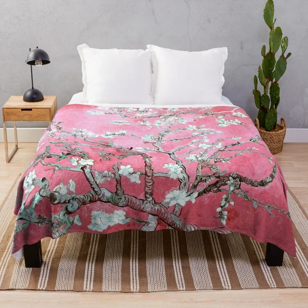 Fiori Di Mandorla Van Gogh Coperta Rosa E Blu Biancheria Da Letto Estiva Sacco A Pelo Divano Gigante Coperte Soffici