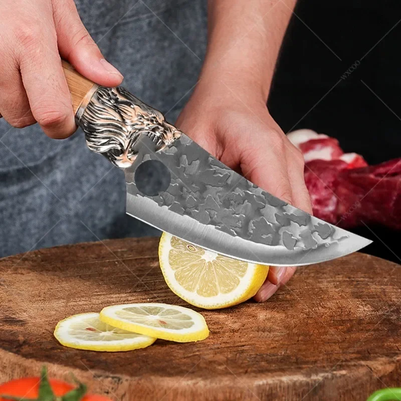 Kitchen Knives WXCOO Forged Kitchen Chef Knife Set Stainless Steel Meat Fish Fruit Vegetables Slicing Knife Butcher Boning Cleaver Knives