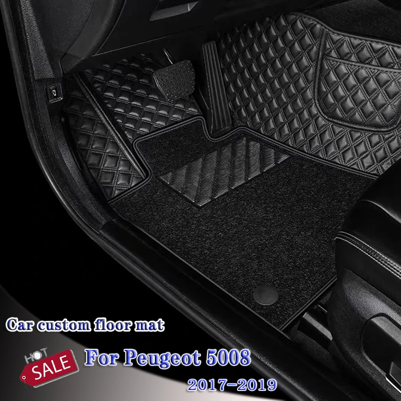 

Car Floor Mats For Peugeot 5008 MK2 2019 2018 2017 5 Seats Car Carpets Leather Rugs Dash Floorliners Auto Styling Protector