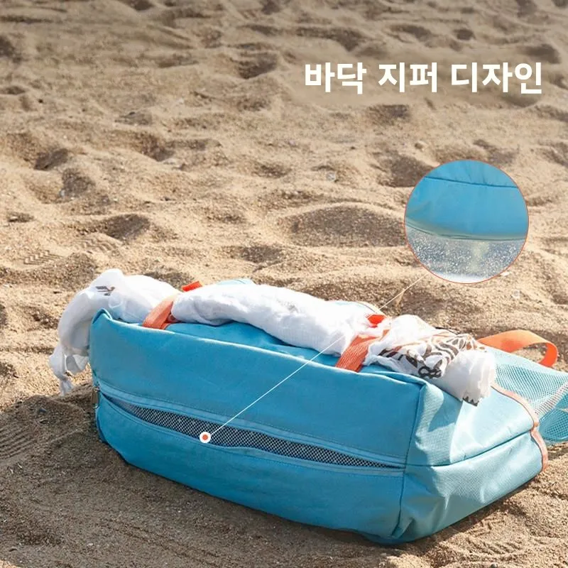 업그레이드된 대용량 해변 장난감 보관 가방 멀티 포켓 비치 백 수영 피트니스 몽메이 브랜드 가족용 보관 도구