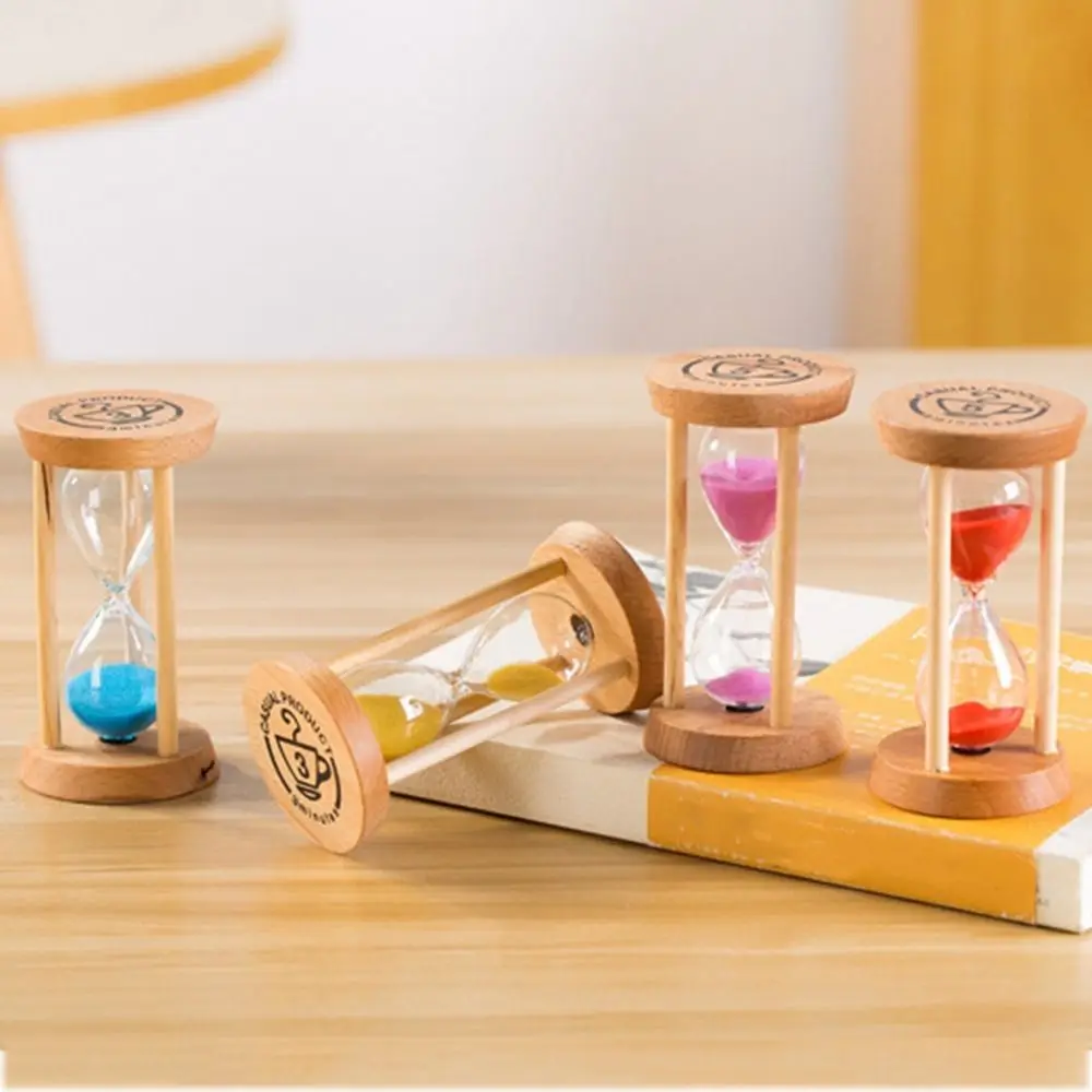 Description Picture 4 of item1/3/5 Minutes New Wooden Hourglass Mini Desktop Decoration Sand Clock Creative Timers Sandglass Hourglass Kitchen for Kids Gift