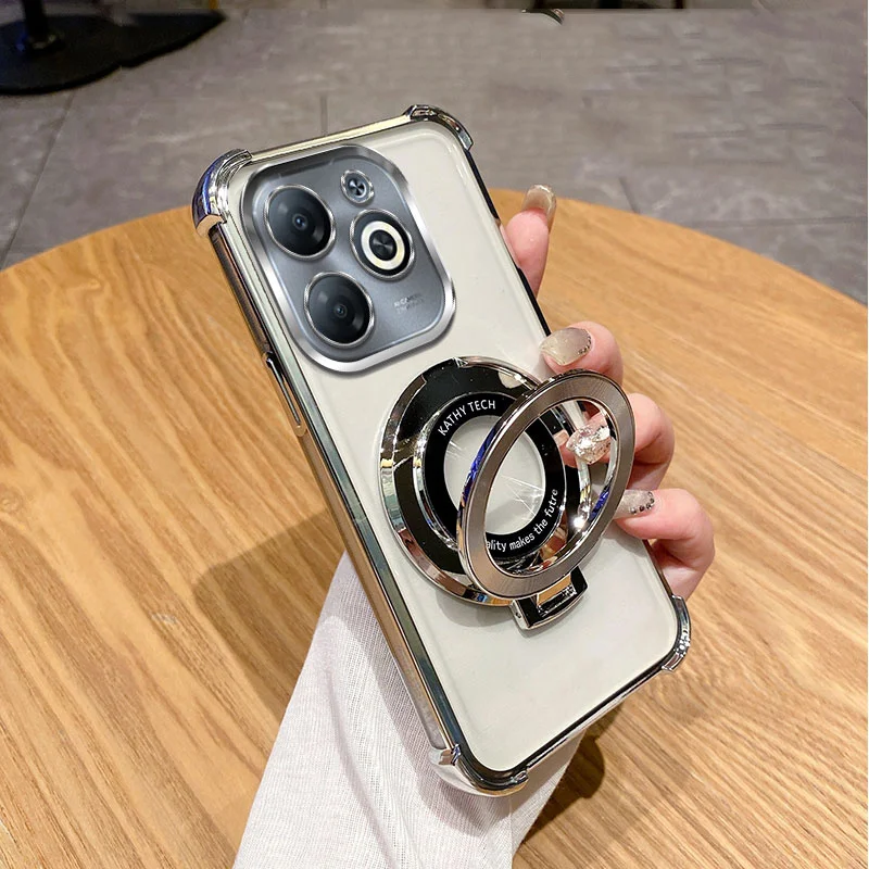 Luxury Shockproof Magnetic Clear Case with Holder Stand and Bracket
