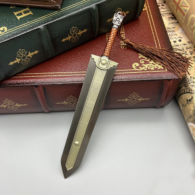 Darksteel Sword Ancient Chinese Full Metal Ornament Decoration 20cm