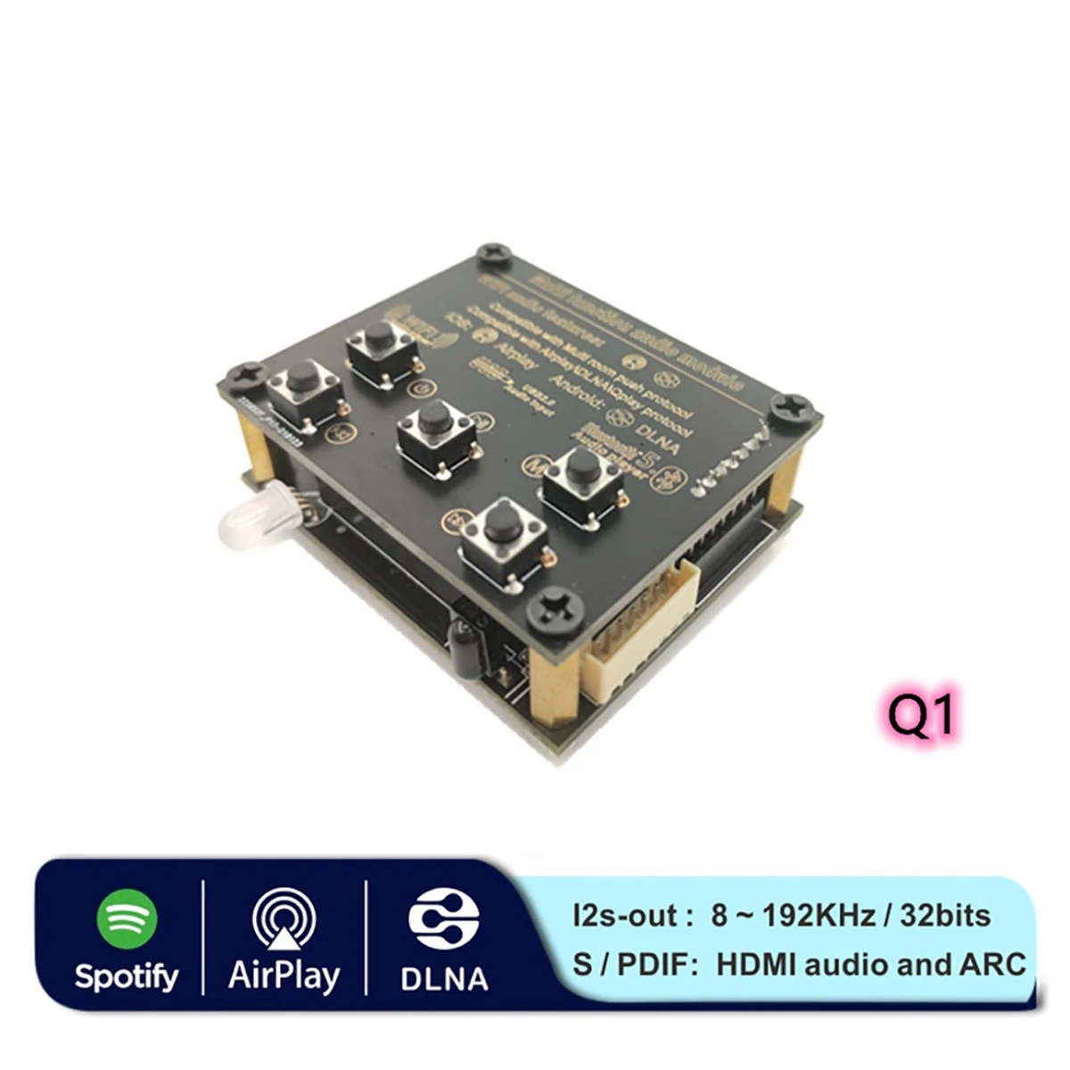 Y22A-2 1개의 Wi-Fi 블루투스 하이파이 블루투스 5.0 오디오 수신기 보드 모듈 오디오 수신기