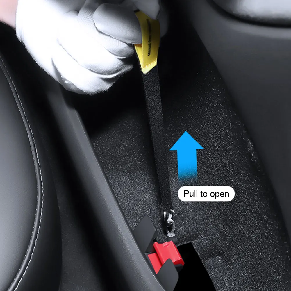 For Tesla Model Y Rear Door Mechanical Switch Handle Emergency Puller Button Car Organizer Accessories Manual Door Release