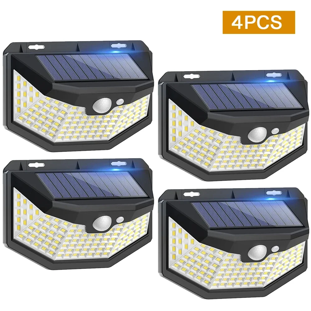 

1/2/4Pcs 115 LED Solar Lights Outdoor Solar Wall Lamp PIR Motion Sensor Lamp Waterproof Solar Street Light Garden Decor Lights