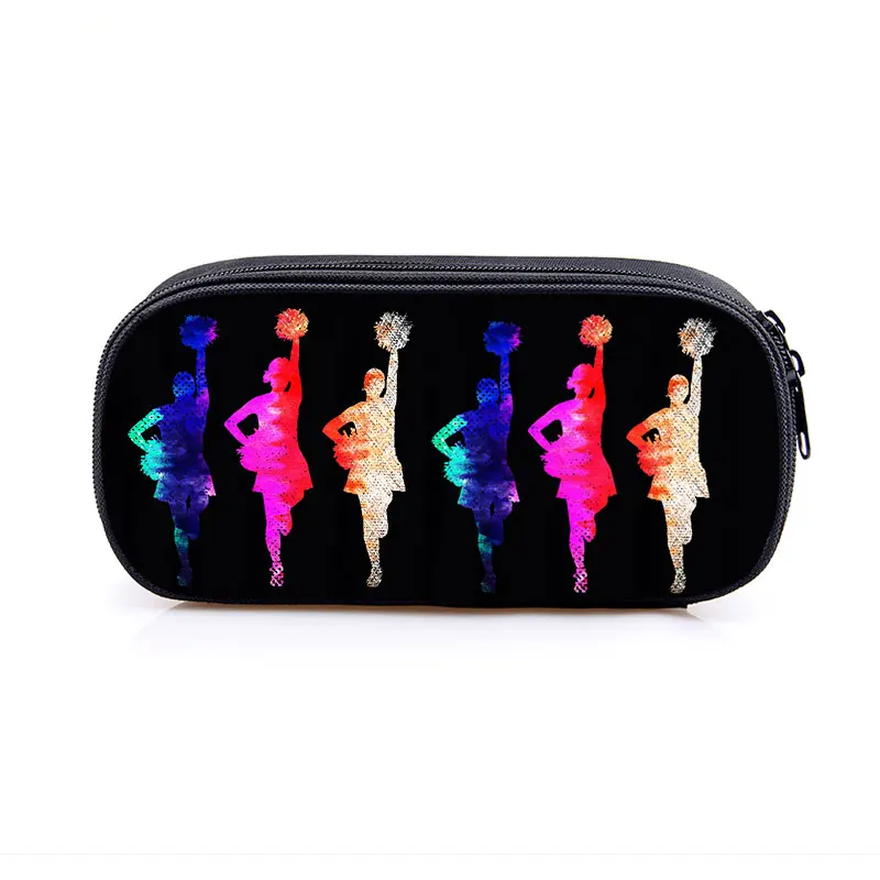 Cheerleading Girls Print Cosmetic Cases Pencil Bag Cute Cheerleader Stationary Bag Women Pencil Box School Case Supplies 3