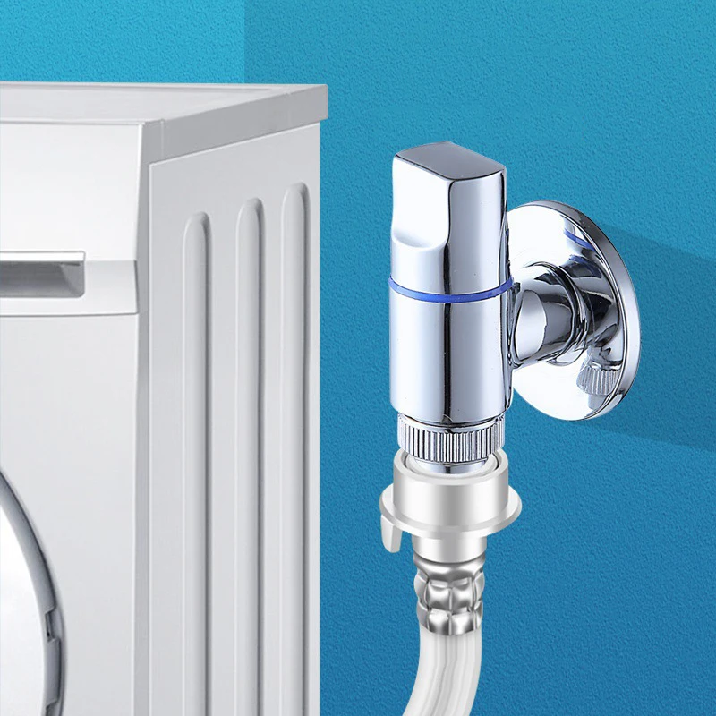 Rubinetto Lavatrice Con Valvola Angolo Rapida - Acciaio Inox Nero Salvaspazio - Foto 2