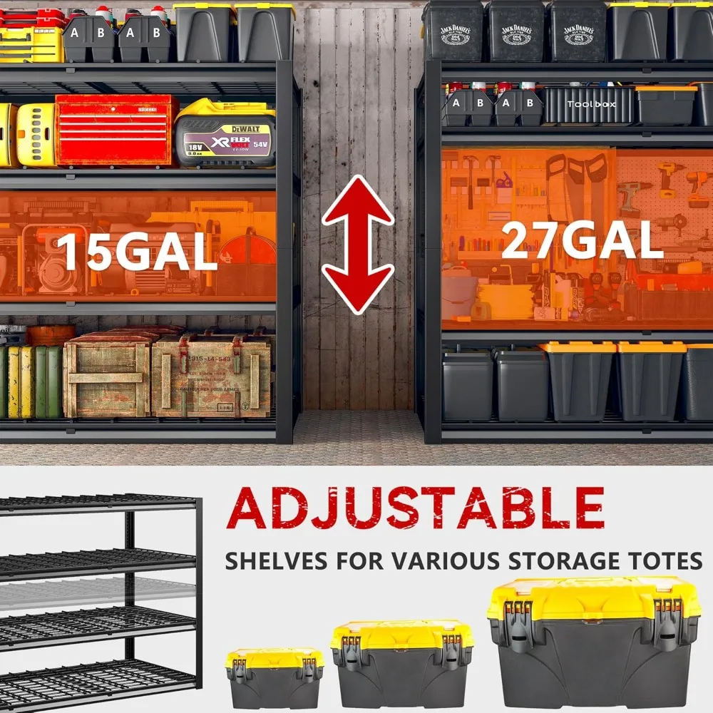 60" W Garage Shelving Heavy Duty Storage Shelves 2500 LBS Commercial Metal Shelving Units and Storage Rack Shelf for Garage 4