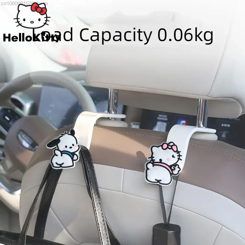 

2PCS Sanrio Hello Kitty Kuromi Car Seat Back Hook Hanger Headrest Mount Storage Holder Durable For Car Bag Pouch Hanging Hooks