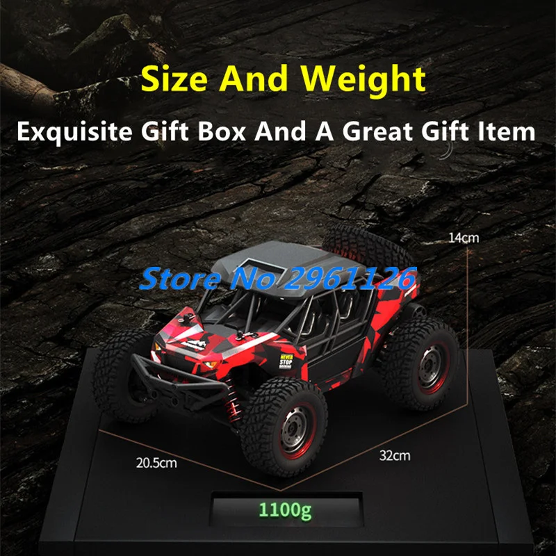4WD 1/16 Scale 60KM/H All Terrain Off Road RC Car 2.4 Speed Adjust LED Highlight High Speed Drift Remote Control Truck Car Model 4