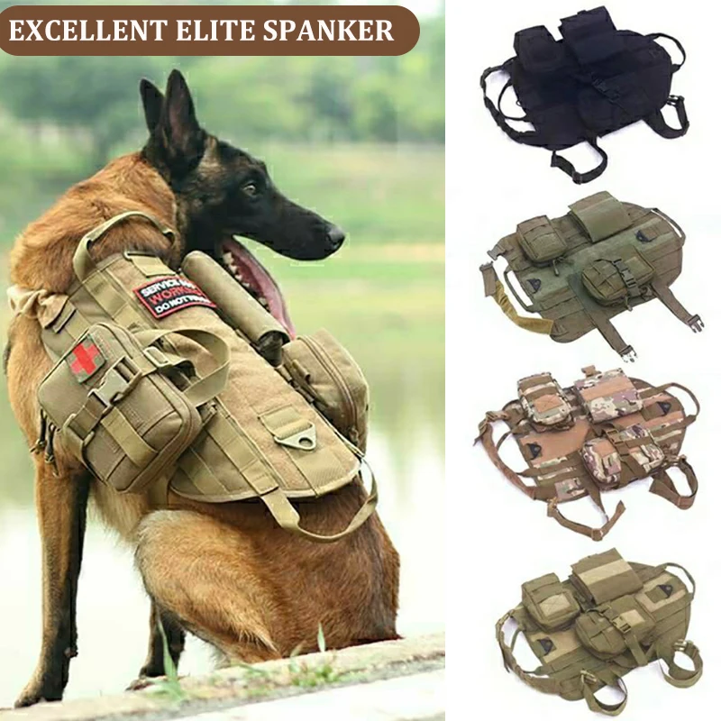 

Army Dog Vest Harness Set Tactical Dog Harness For Small Medium Large Dogs Pet Military Vest To Training Walking Dog Harnesses