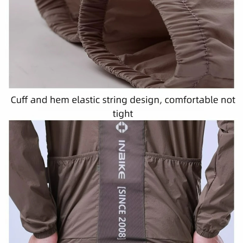INBIKE Men's Cycling Vest Breathable Bicycle Sports Jacket with Elastic Cuffs Multi-Functional Pockets for Enhanced Performance