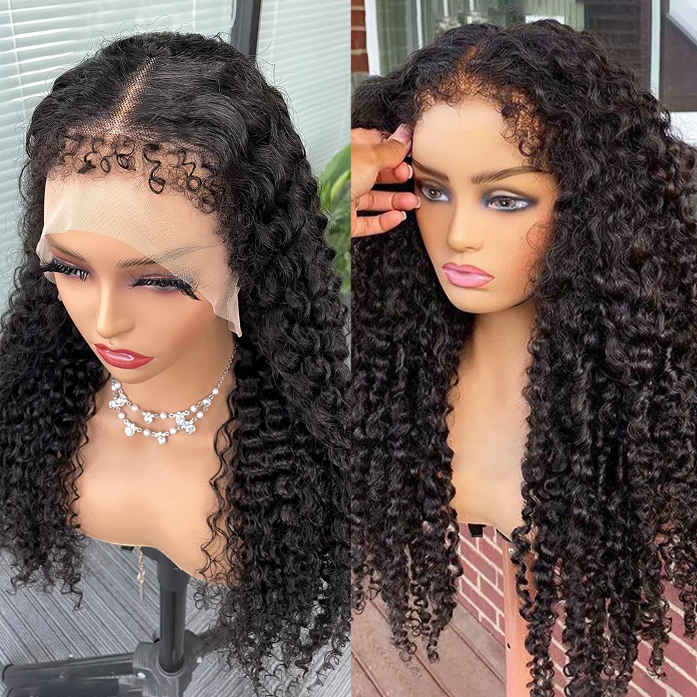 Kinky Curly Wig With Curly Edges 13x4 Transparent Hd 4b Hairline