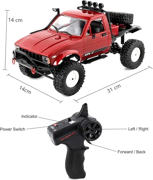 Voiture RC 1/16 4CH 2.4GHz Tout Terrain C-14 - 25 Min Autonomie