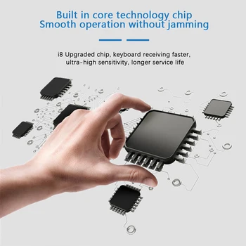 2.4G Air Mouse with Touchpad Keyboard i8 Arabic French Spanish Russian Backlit Mini Wireless Keyboard for PC Android TV Box 5