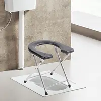 Foldable Toilet Seat Anti Slip Pad under The Stool Leg Easy to Wash Toilet Chair Seat Commodes Chair for Bathroom Adults Seniors 2