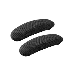 Premium Office Chair Armrest Covers - Removable, Waterproof, Elastic Fabric, Washable - 42x13cm (Black)