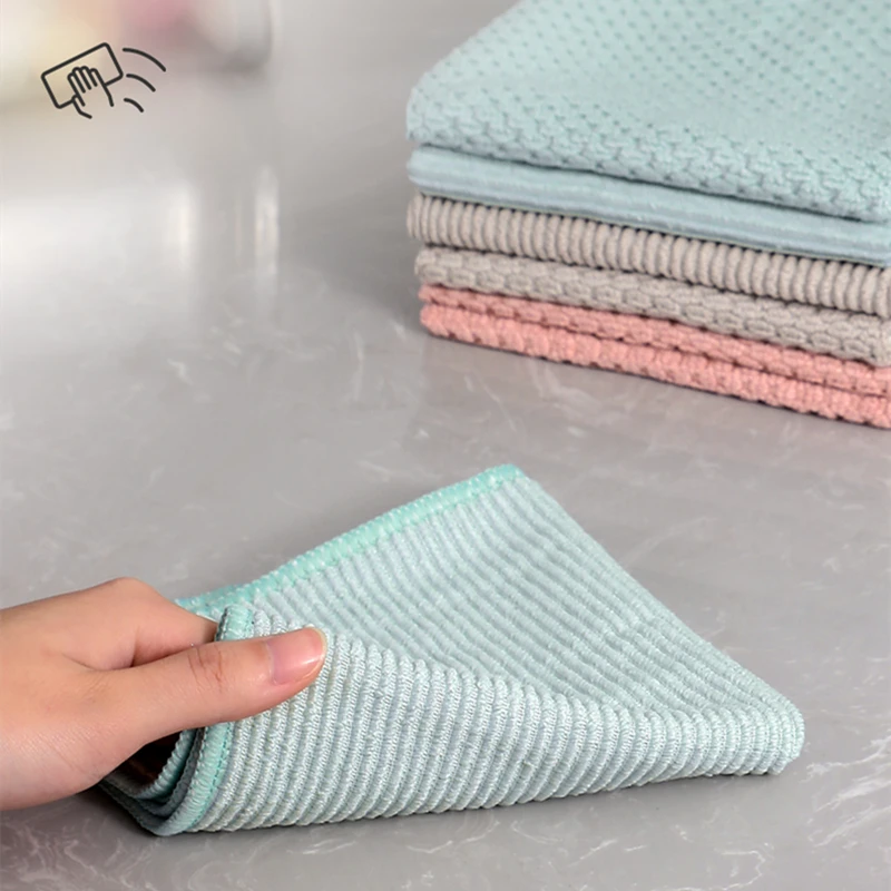 Torchons de cuisine, torchons de cuisine pour les mains, chiffons de  nettoyage en microfibre pour la vaisselle, torchon absorbant à suspendre,  20 × 30 cm (couleur : rose, spécification : 20 pièces) 