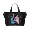 Custom Stitch Lilo Angel Heart Kisses Tote Bag for Women Large Capacity Beach Gym Travel Bags 1