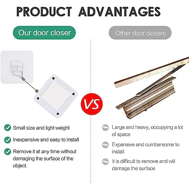 Punch-free Automatic Sensor Door Closer Automatically Close 500g-1000g Tension Soft Close Furniture Hardware Tool door closer