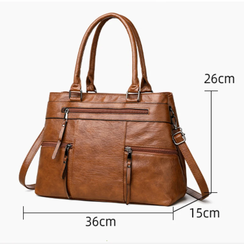 Elegant Handbag For Women High Quality Leather Top-Handle Bags Purse Ladies Shoulder Crossbody Bag Casual Tote Bolso Marca Lujo