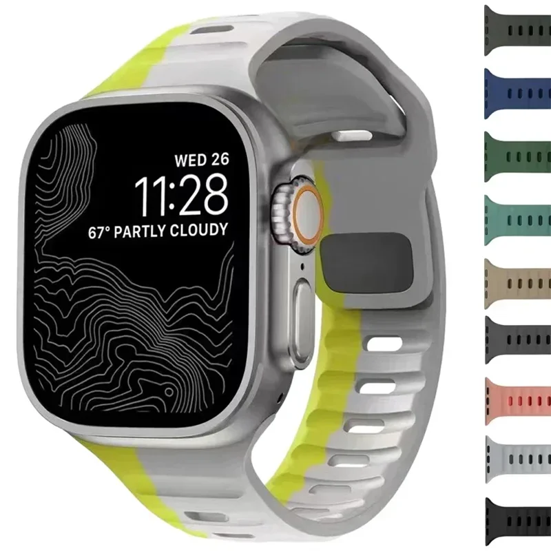 watch strap Soft Silicone Strap For Apple Watch Band Ultra 2 49mm 44mm 45mm 42mm 41mm iWatch Serise 5 6 7 8 9