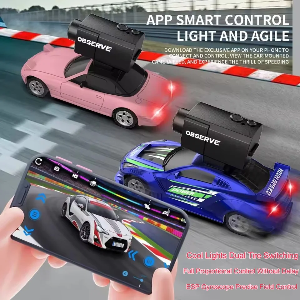 스마트 앱 컨트롤 미니 전동 WIFI FPV RC카 2.4G 4륜구동 HD 카메..