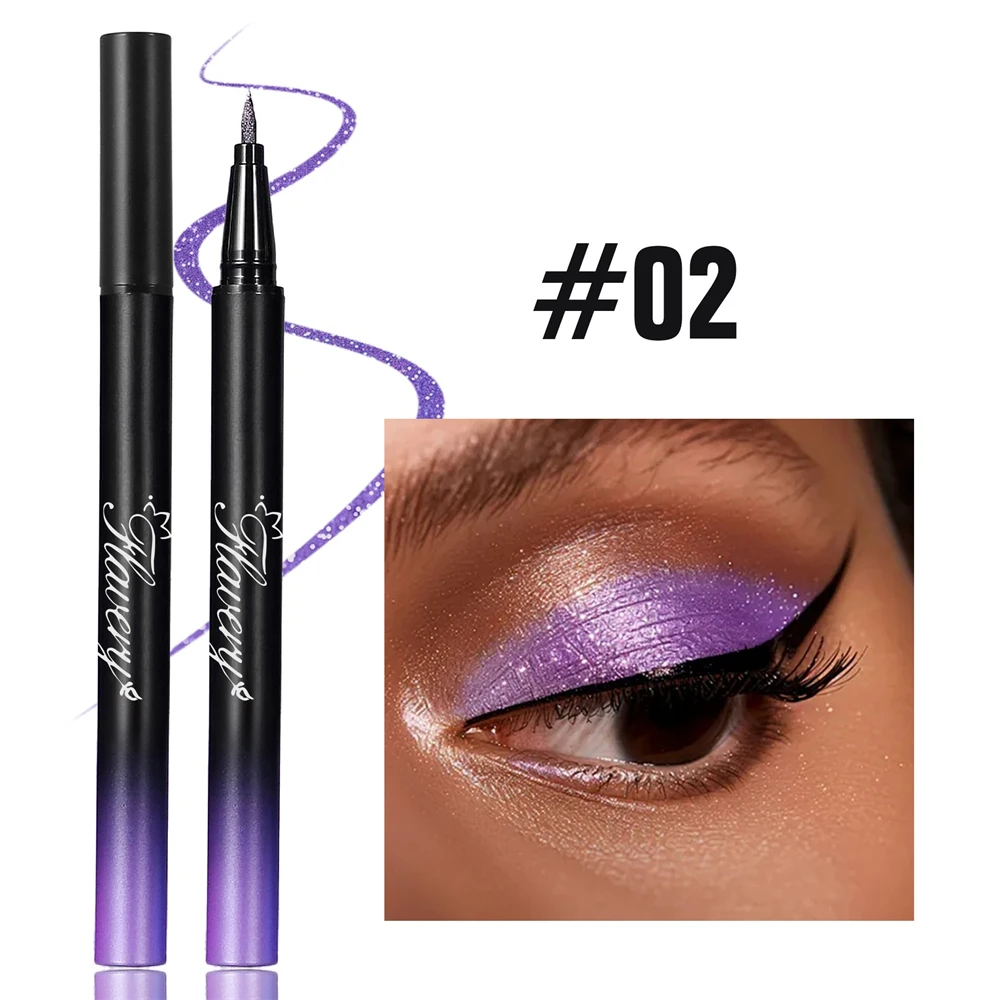 Flüssiger Eyeliner In Rauchigem Schwarz-violett Mit Glitzer Effekt_voghion.com