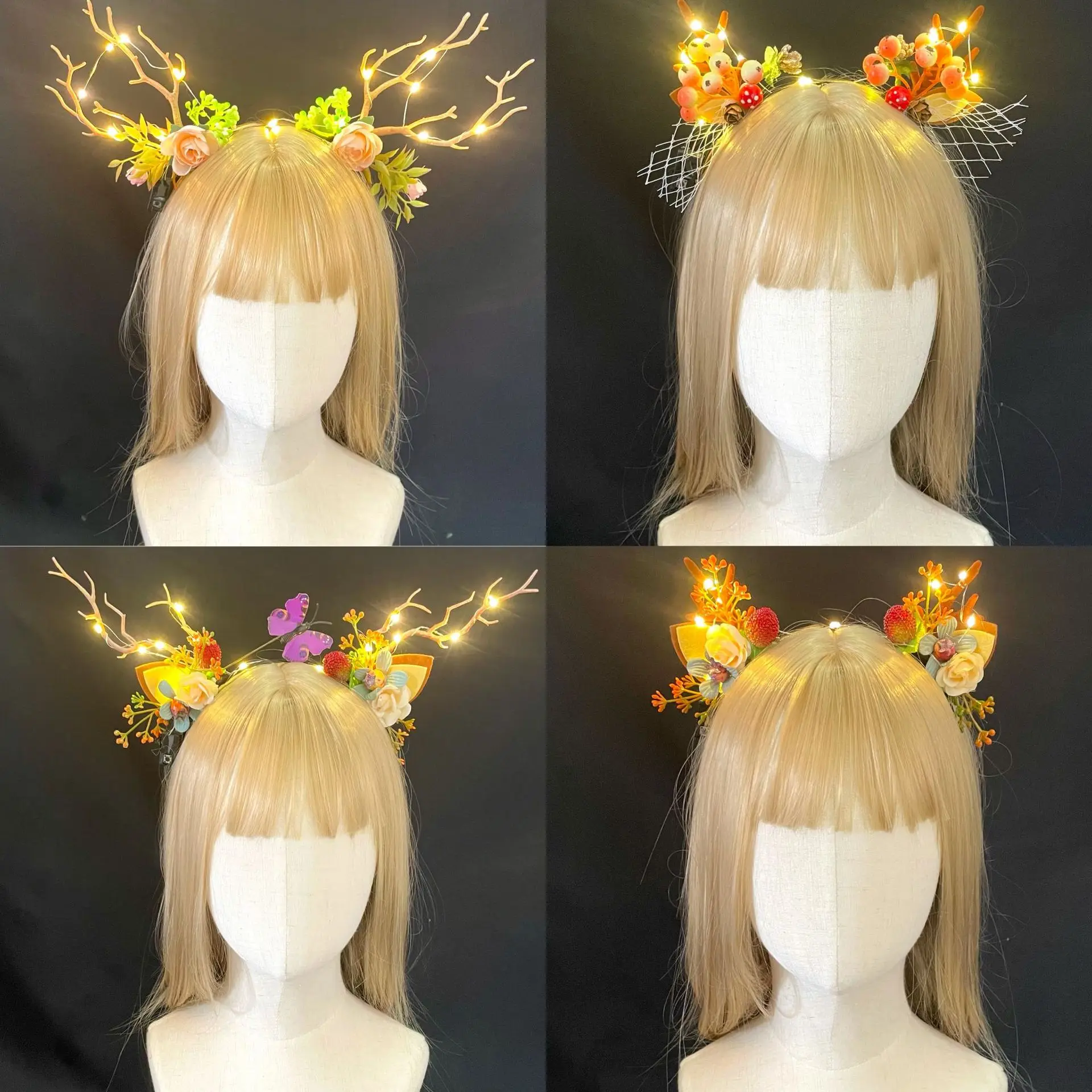 New Christmas Antler Headband Net Red Moose Night Market Deer Luminous Headband Christmas Jewelry Hairpin Hair Accessories