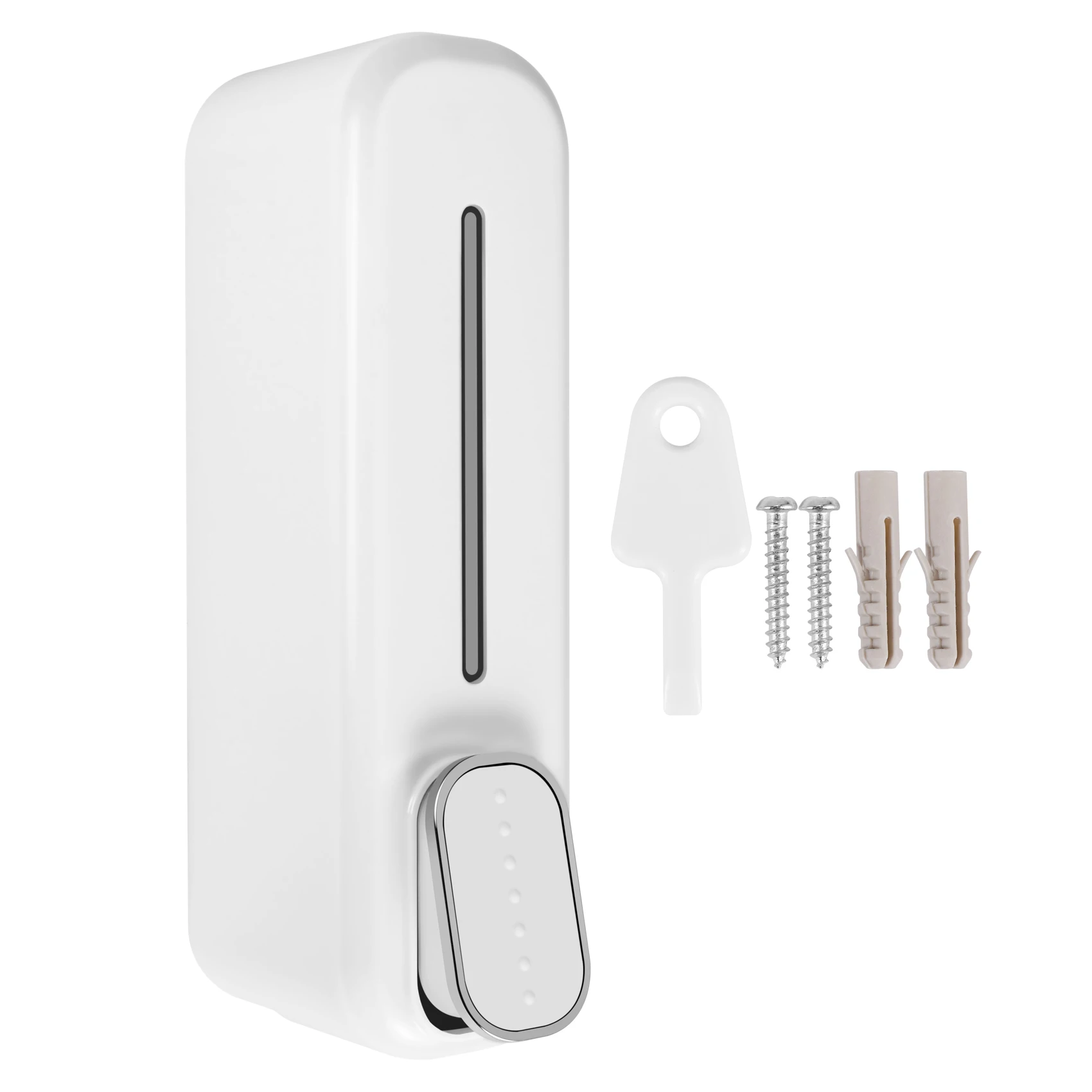 Soap Dispenser Wall Mount, 350Ml Hand Liquid Shampoo Shower Gel Dispenser for Bathroom Kitchen Office White