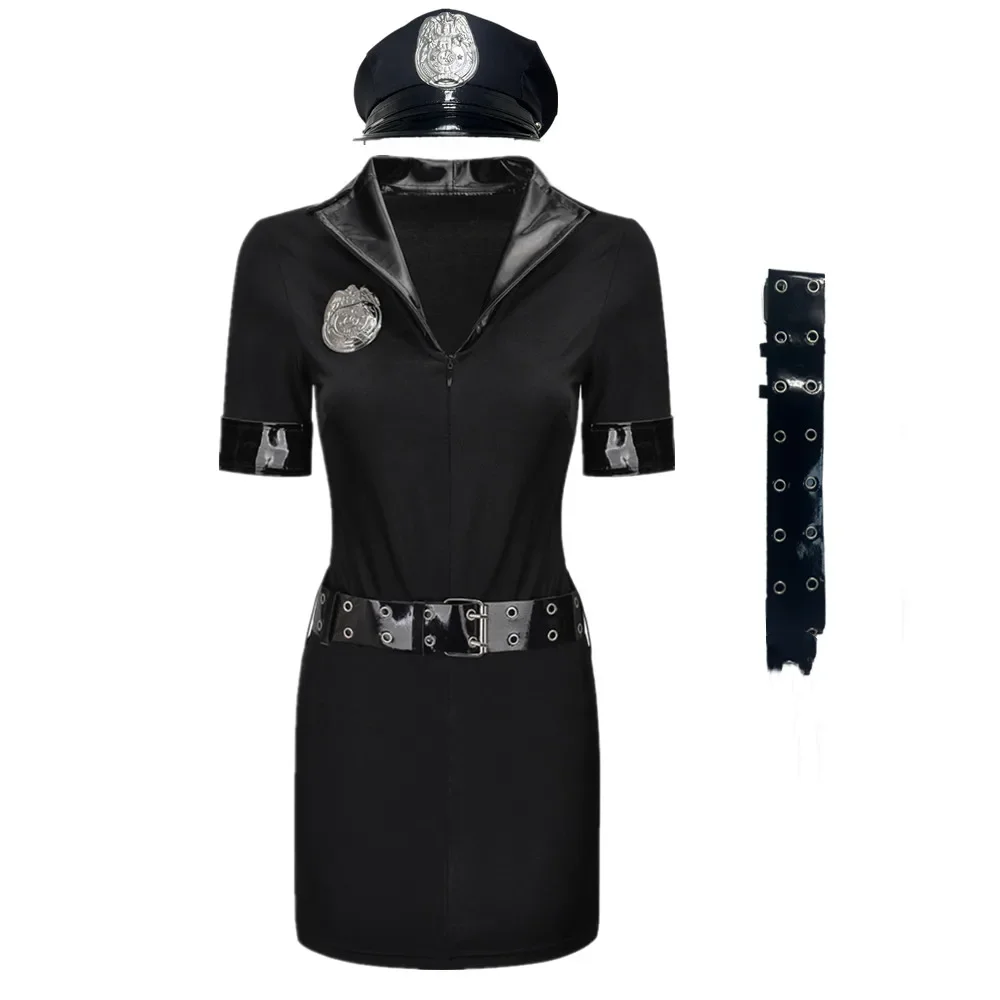 S-XXXL Hot Sale Woman Sexy Police Costume Adult Cop Officer Uniform Halloween Policewomen Cosplay Fancy Dress