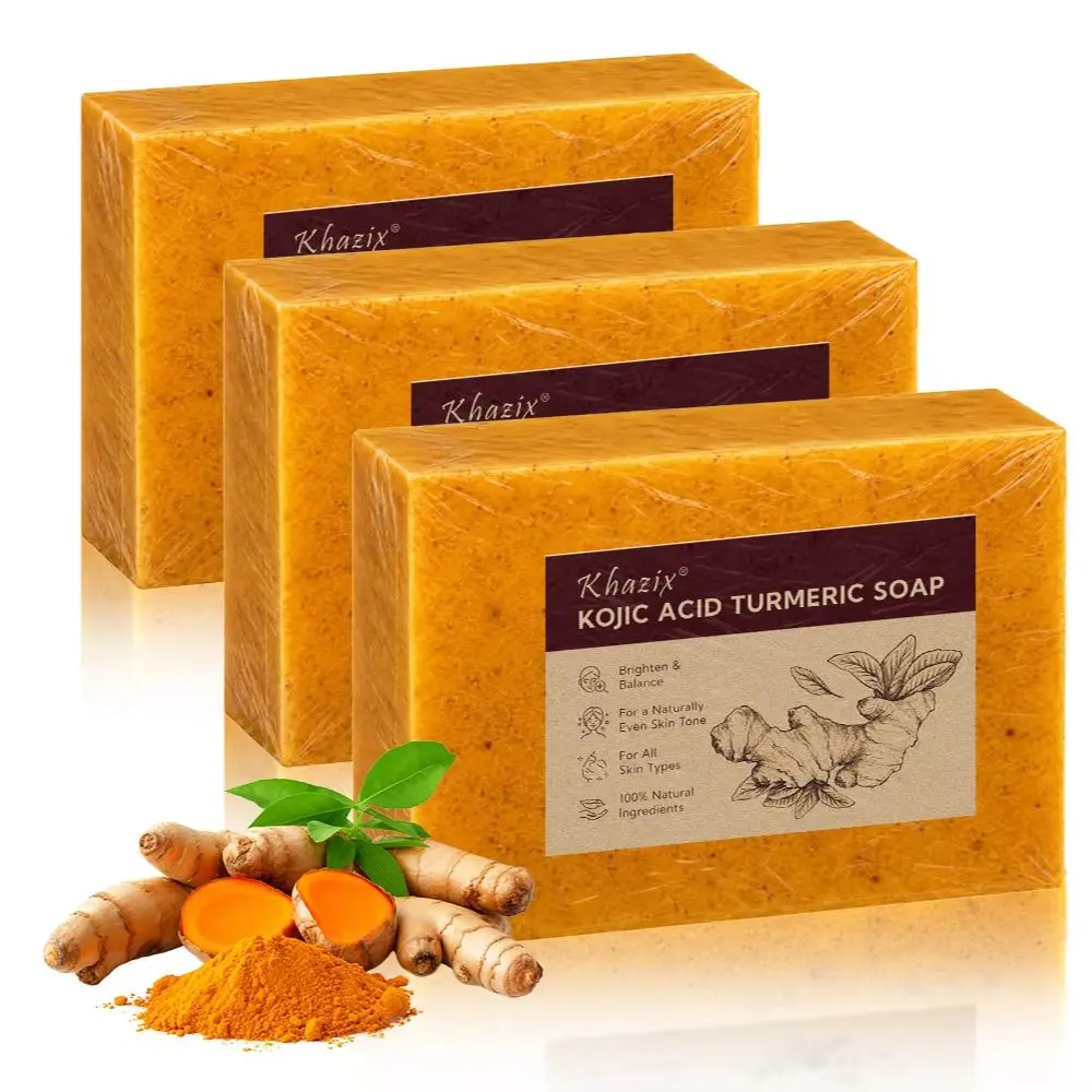 Turmeric Kojic Acid Face & Body Soap, Gentle Cleansing Bar with Retinol, Vitamin E & Shea Butter