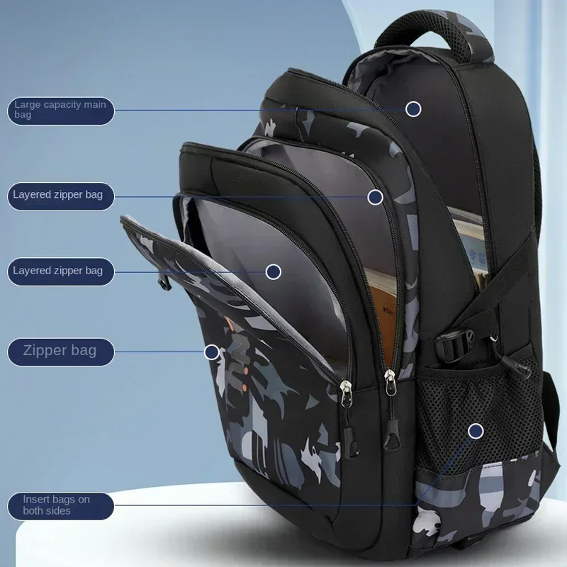 School Rolling backpack bag School Bags with wheels Student wheeled Backpacks for boys Children School Trolley Bag Waterproof 4