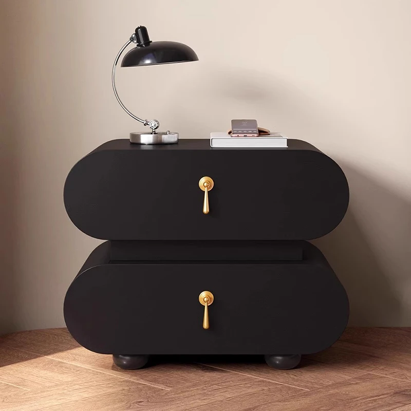 Unique Wooden Nightstands Modern Bedside Brown Drawers Minimalist Bedsides Table Storage Organizer Mesa De Noche Home Furniture