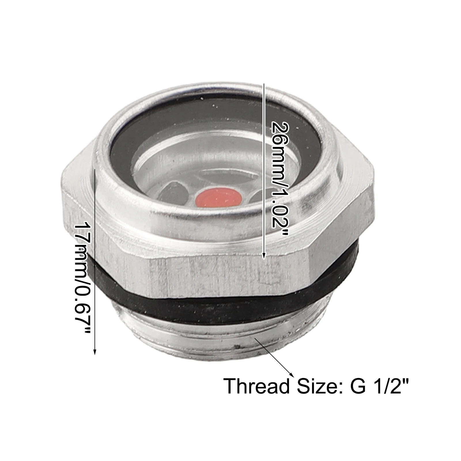 2pcs Air Compressor Oil Sight Glass, 2 Pack G 1/2" Aluminum Oil Level Gauge Quick And Easy Installation Using External Threads