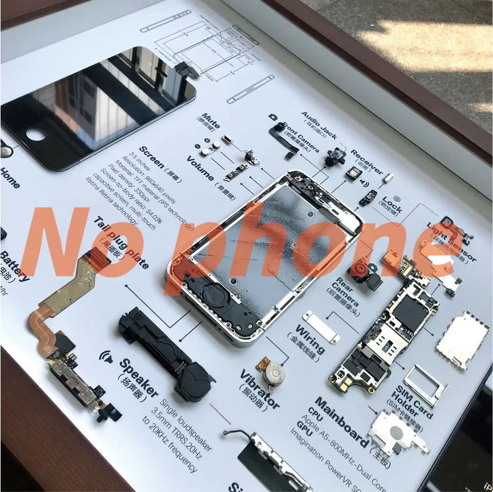 iPhone 6s 分解図 アートフレーム | APPS-BICENTENARIO-PRD-01