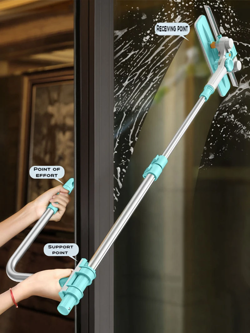 Description Picture 6 of itemRetractable Pole Glass Cleaning, Double Faced Glass Scraper, Wiper, Suitable for Household Cleaning Tools, Tall buildings