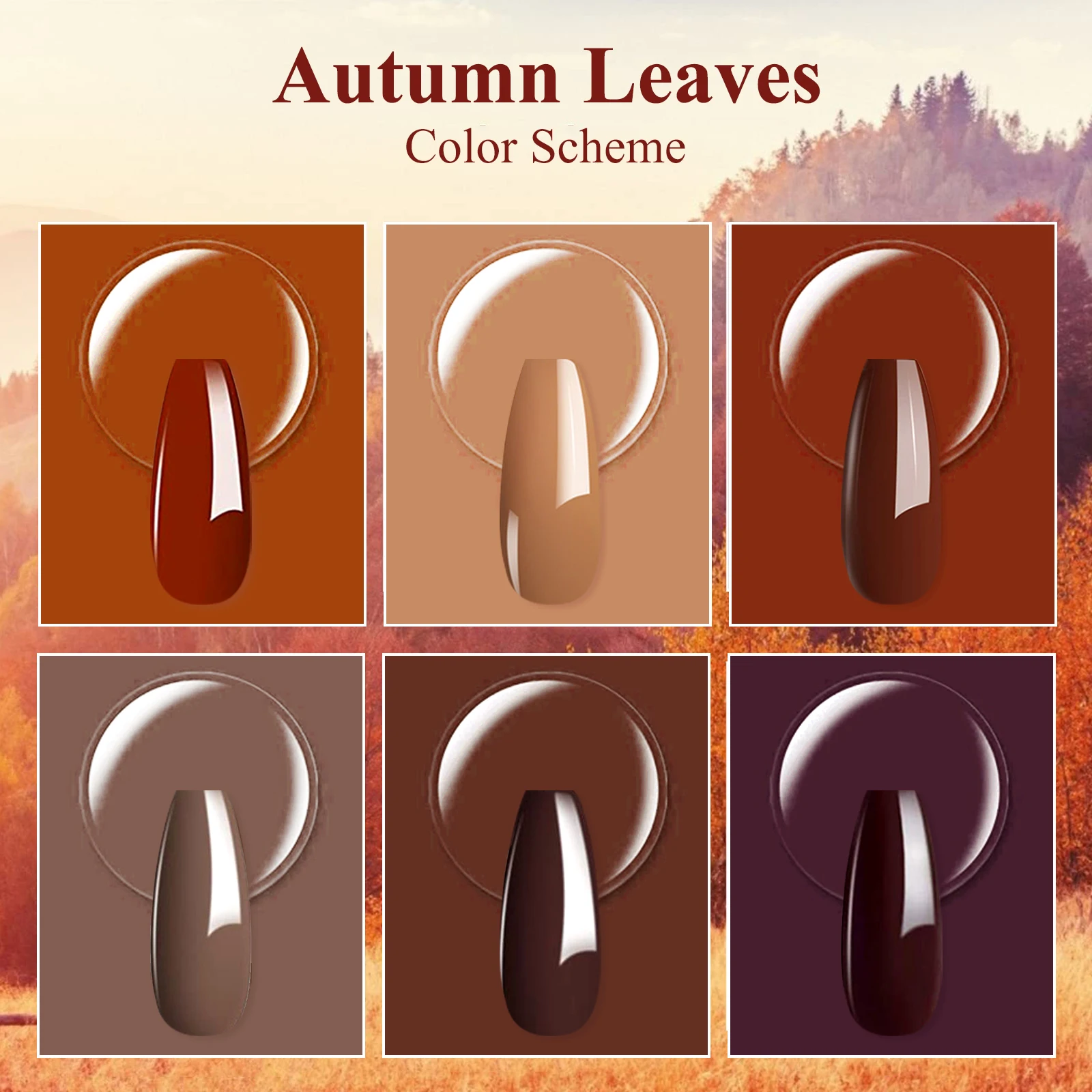 6 box/set Brown Tan Khaki Flaxen Chestnut Coffee Color Series Dip Powder Nail Kit Dipping Powder Set Nail Gel Effect nail powder,nail powder set