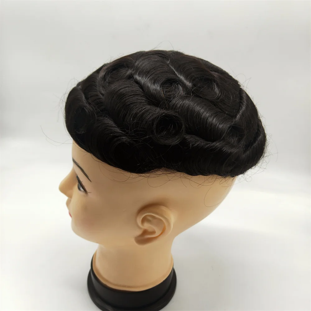 Synthetic hair pieces with short hair for men synthetic hair pieces