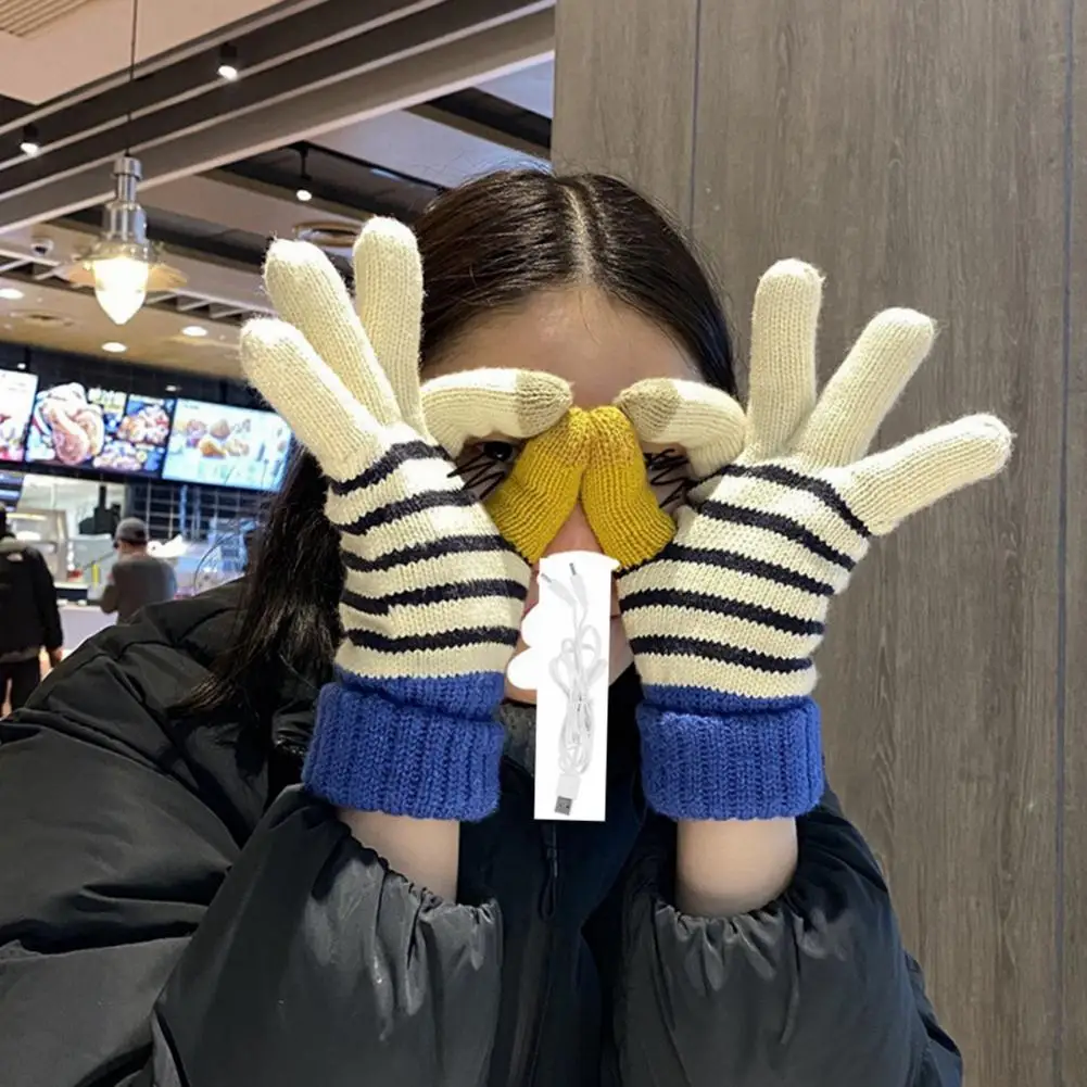 Riding Gloves 1 Pair Trendy Full Finger Super Soft Plush Knitting Skiing Gloves Riding Supplies