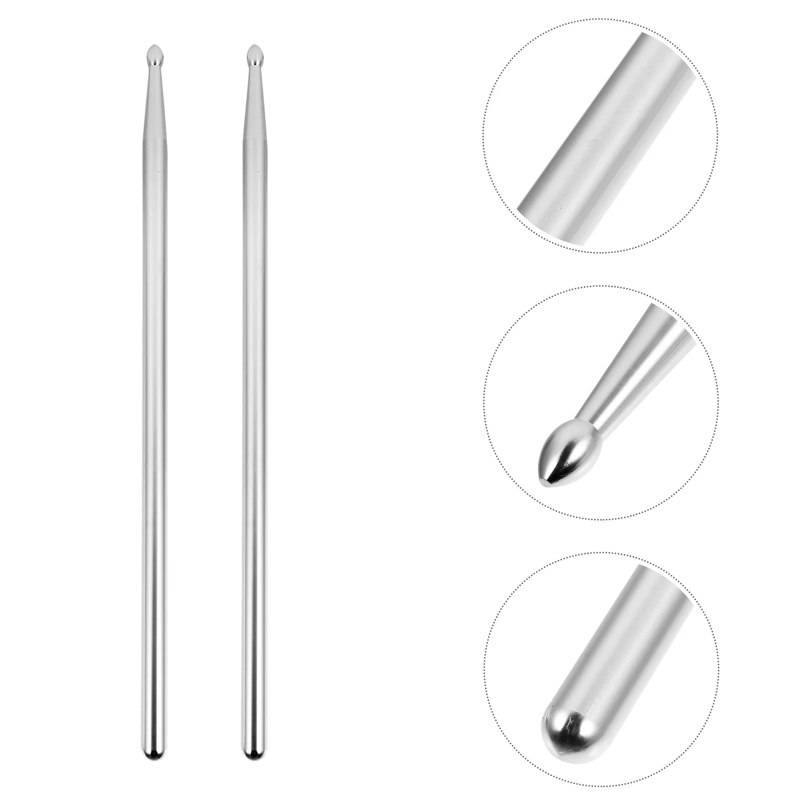 

1 пара барабанных палочек из алюминиевого сплава, упражнения для детей и взрослых, музыкальный инструмент, перкуссионные аксессуары, серебристые