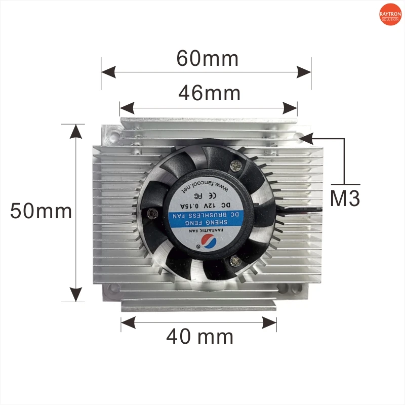 12Vdc 2.54 2PIN Brushless DC Cooling Fan Heatsink UV Model Cooler 60*50*14MM
