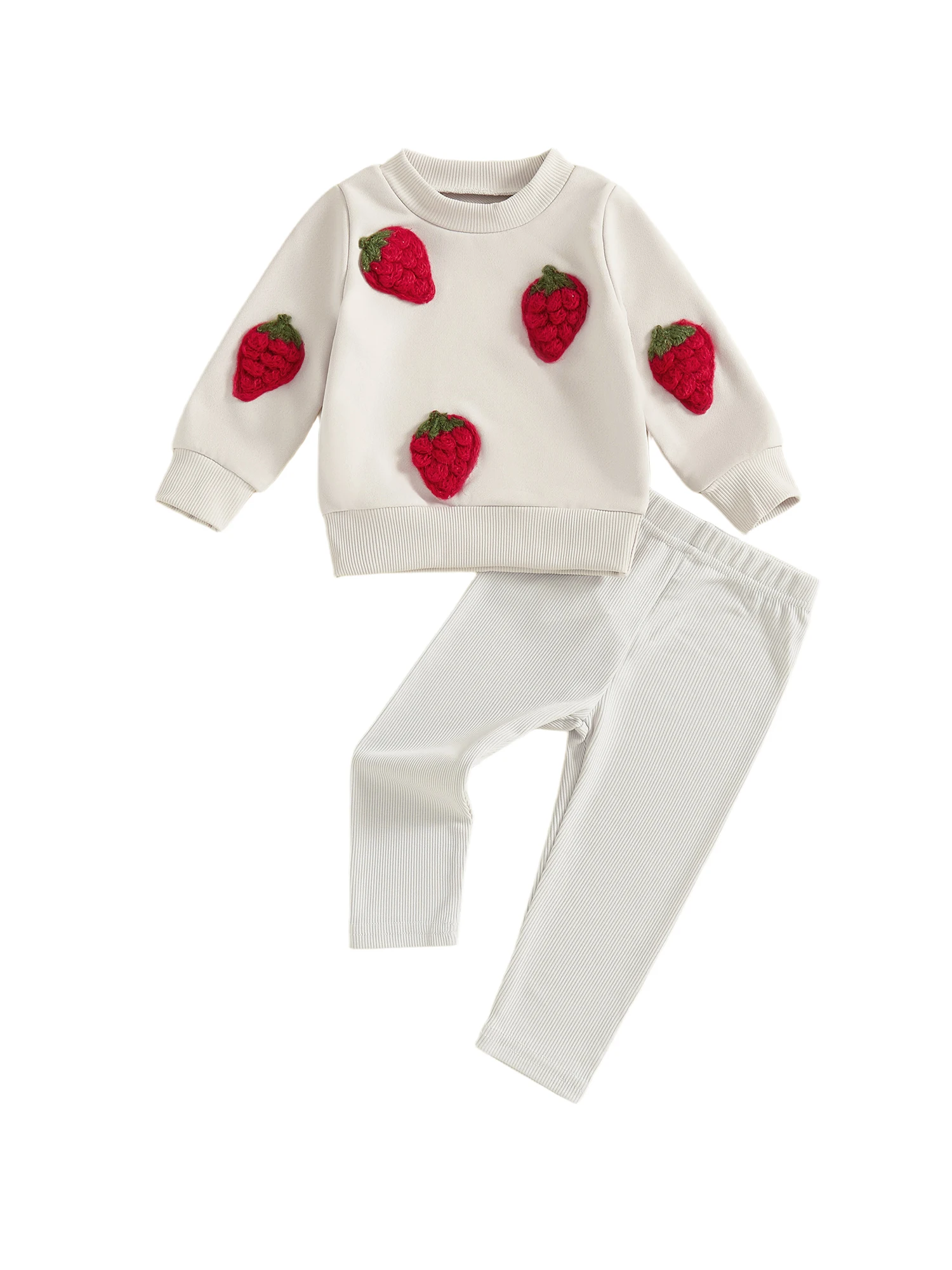 Baby Girl Winter Outfits Knit Snowflake Patterned Sweater Fleece Lined Leggings 2 Piece Set for Cold Weather