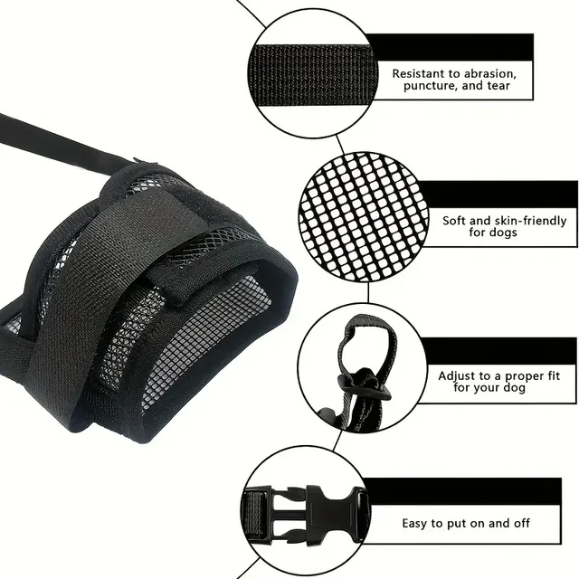 Adjustable Dog Muzzle for Small Medium Large Dogs Summer Mesh Breathable Dog Mouth Cover Anti-bite Anti-bark Pet Supplies 5