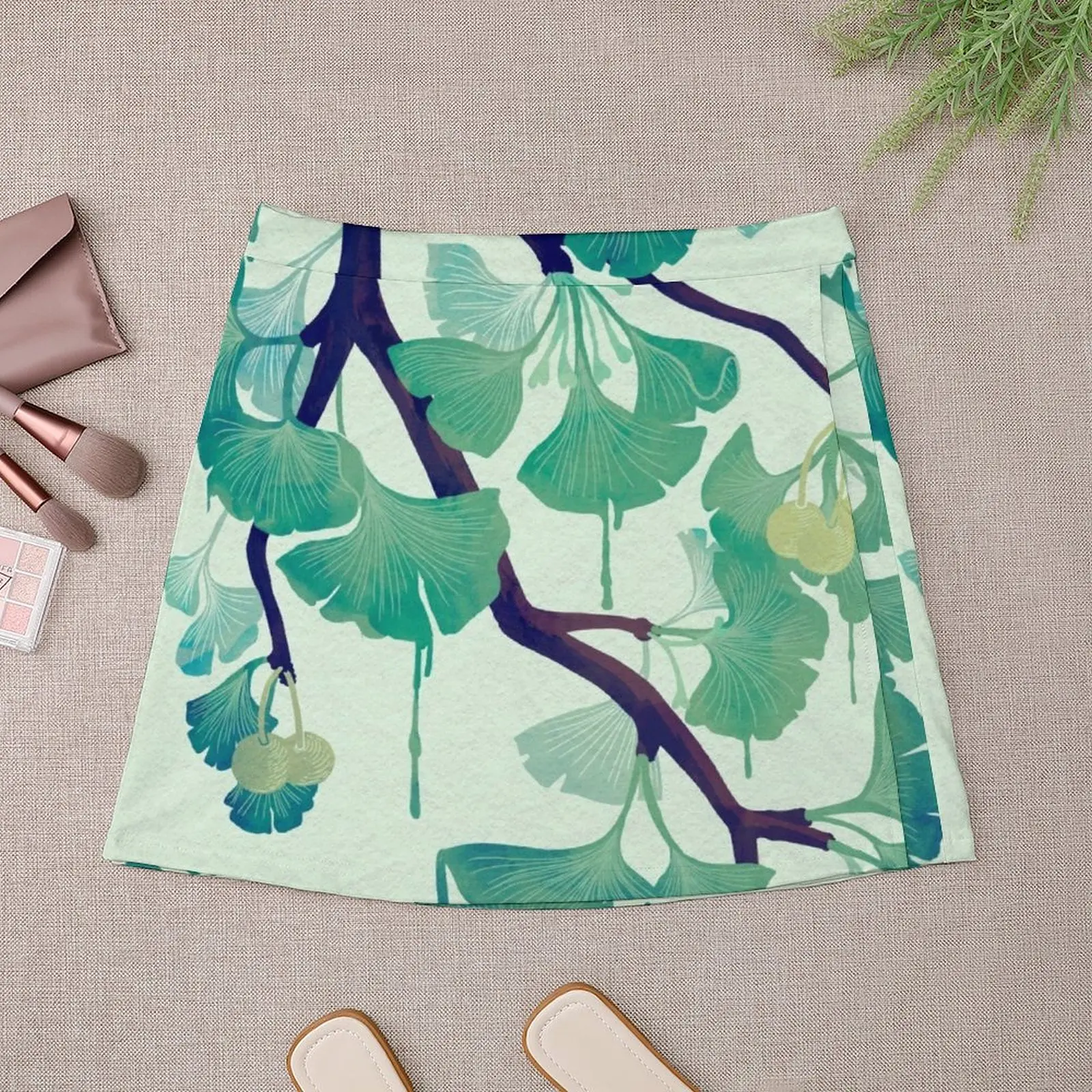 O Ginkgo (in Green) Mini Skirt Woman skirt Women's clothing skirts for womans