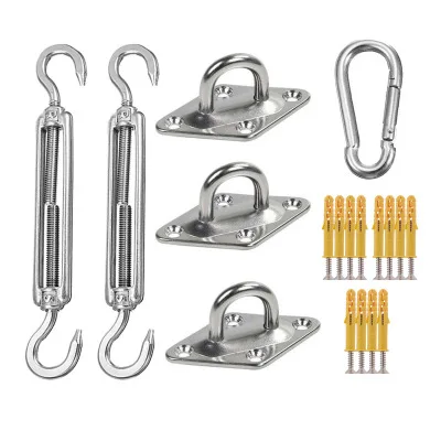 Háromszög Napsütéses Vitorla Tartozék 18Pcs/Szett 304 Rozsdamentes Acél Kültéri Napellenző Hardverkészlet Turnbuckle Pad Eye Hook Csavarok - Image 3