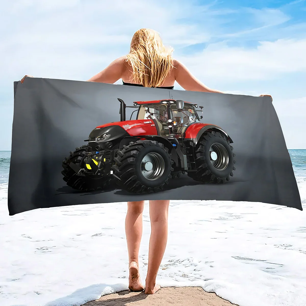 Microfiber Tractor Beach Towel Sand Free Agricultural Vehicle Beach Towels Oversized Quick Dry Soft Bath Towels for Sports
