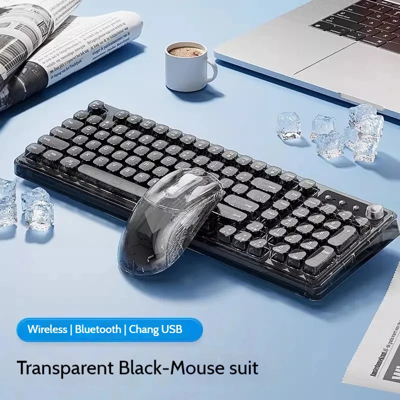 Leilin Z99 Ice Transparent Wireless Bluetooth Crystal Keyboard and